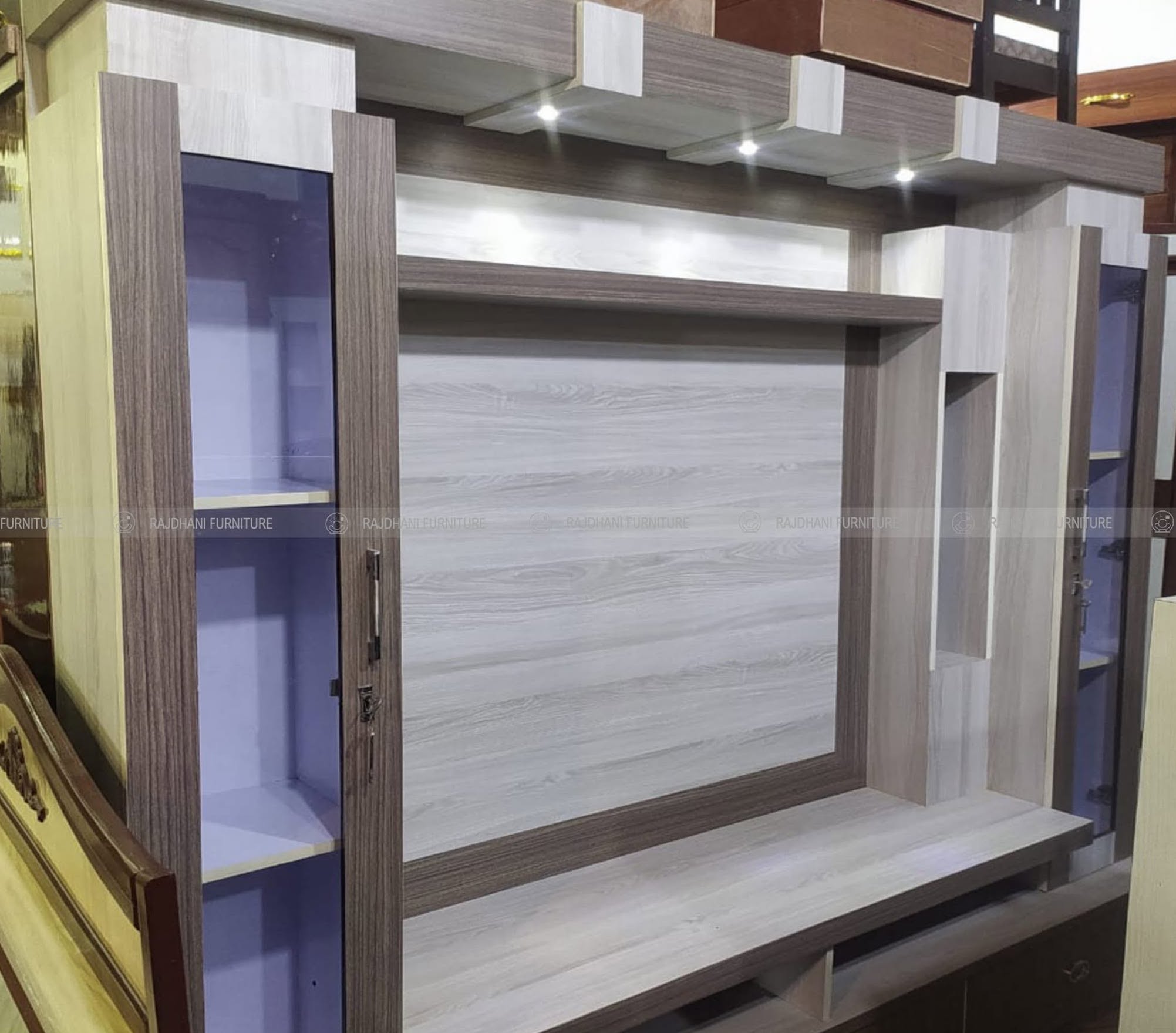 Modern TV cabinet unit with marble panel